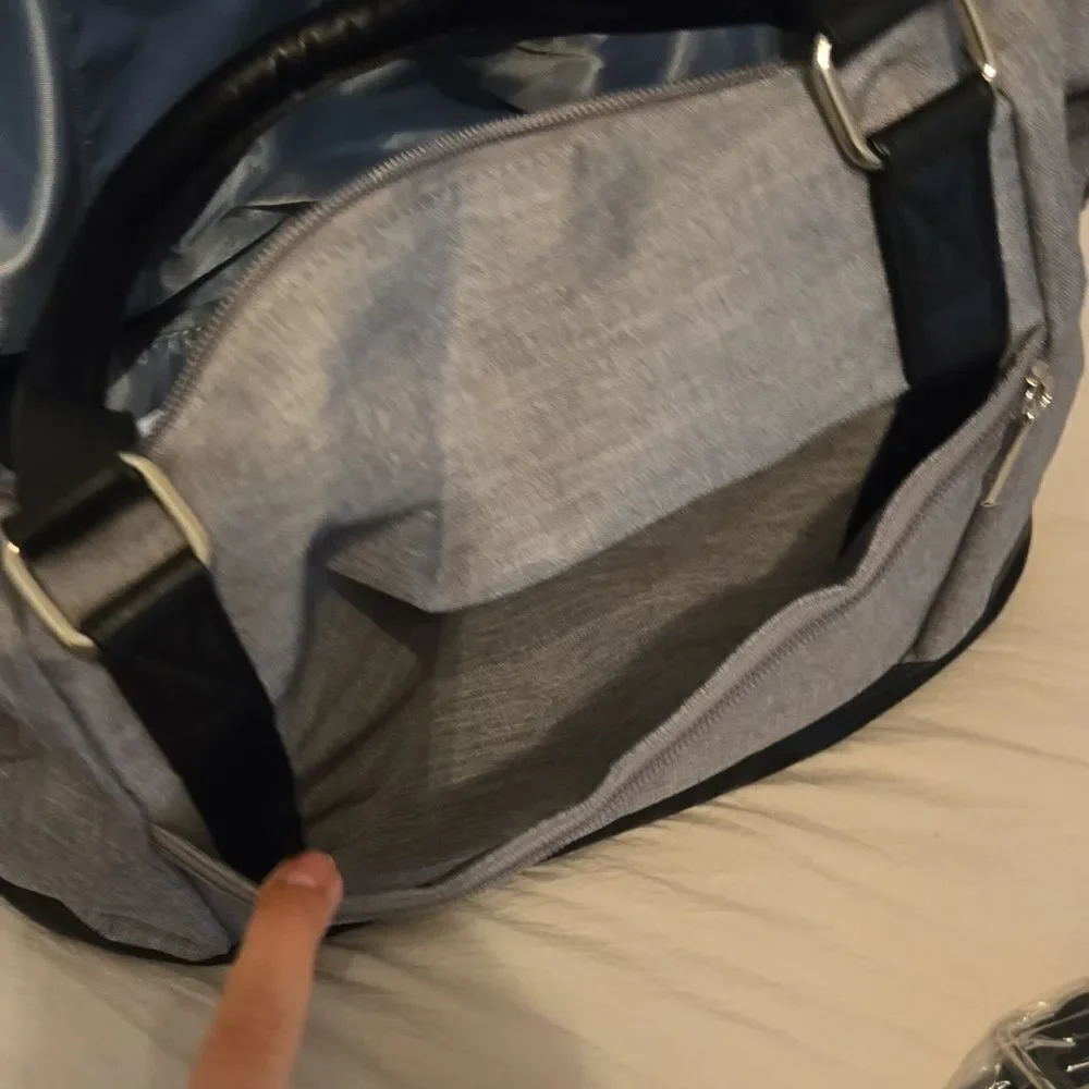 Gray and Black Men's Bag